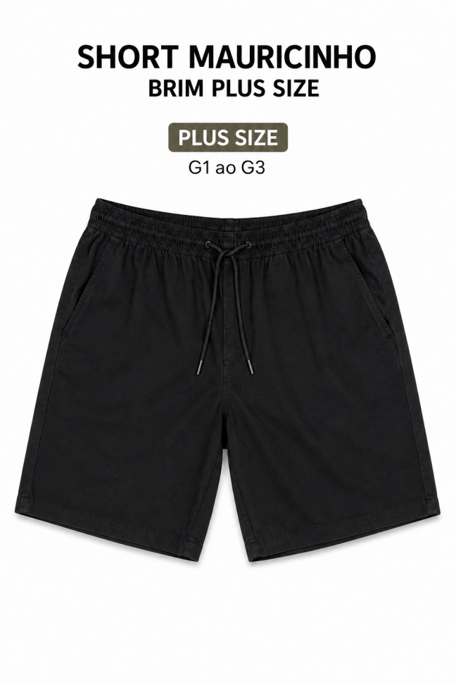 SHORT MAURICINHO BRIM PLUS SIZE