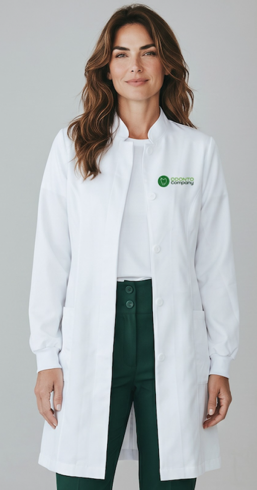 Jaleco Feminino Botões Branco Oficial Odonto Company