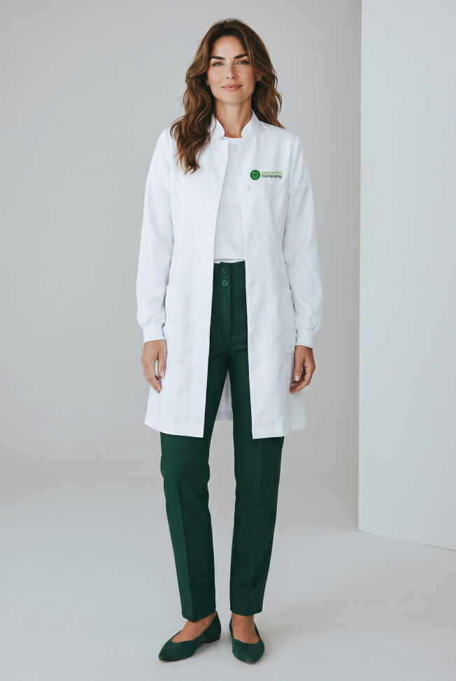 Jaleco Feminino Botões Branco Oficial Odonto Company