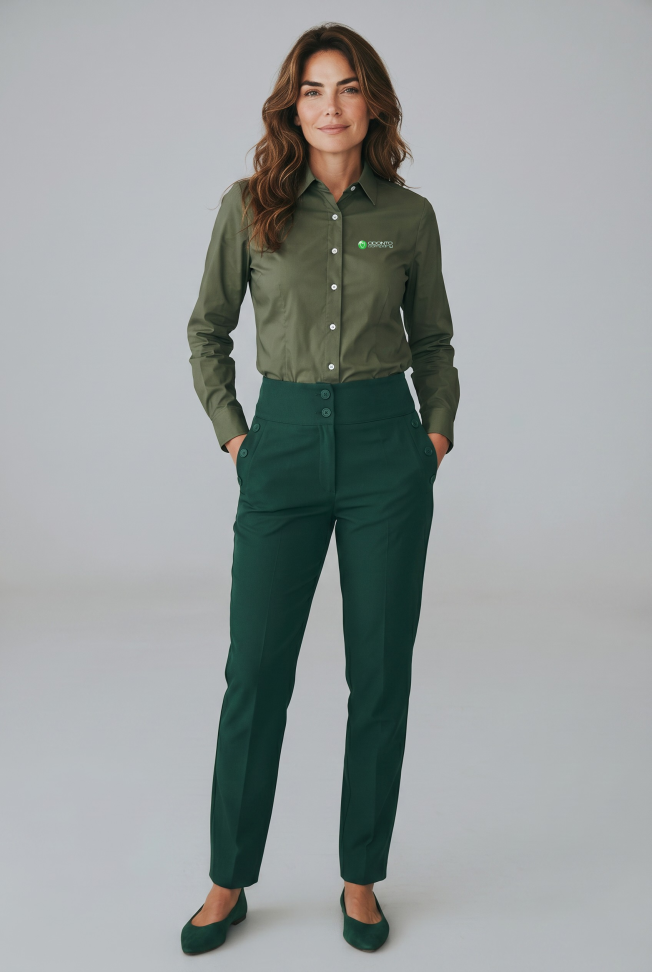 Camisa Tricoline manga longa Verde Odonto Company
