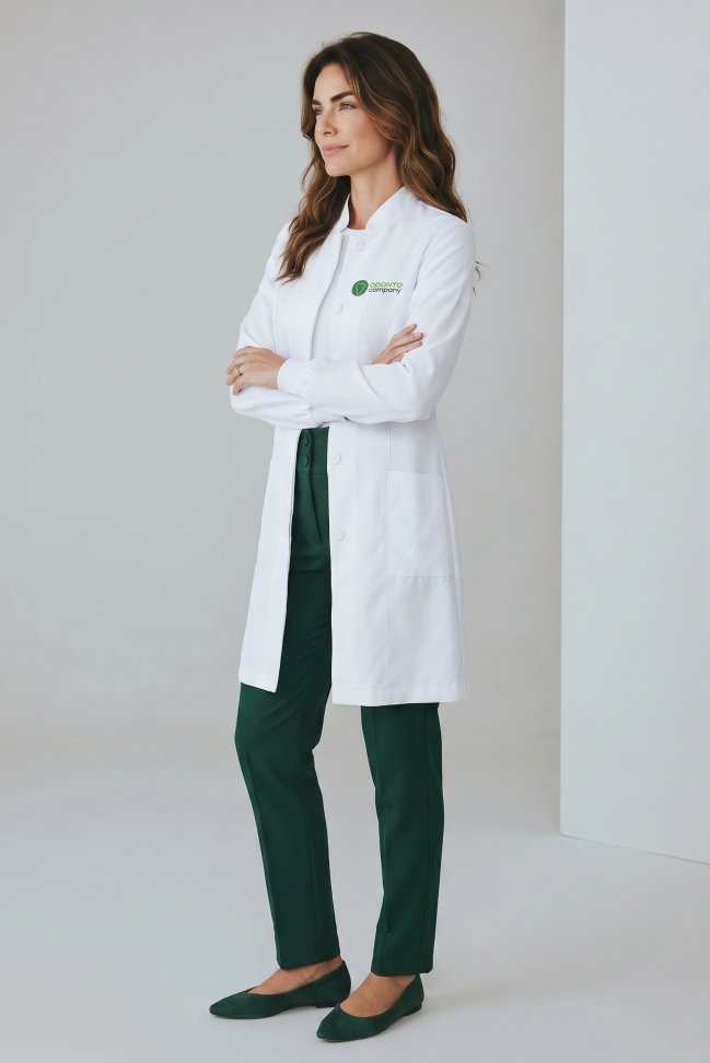 Jaleco Feminino Botões Branco Oficial Odonto Company - #3