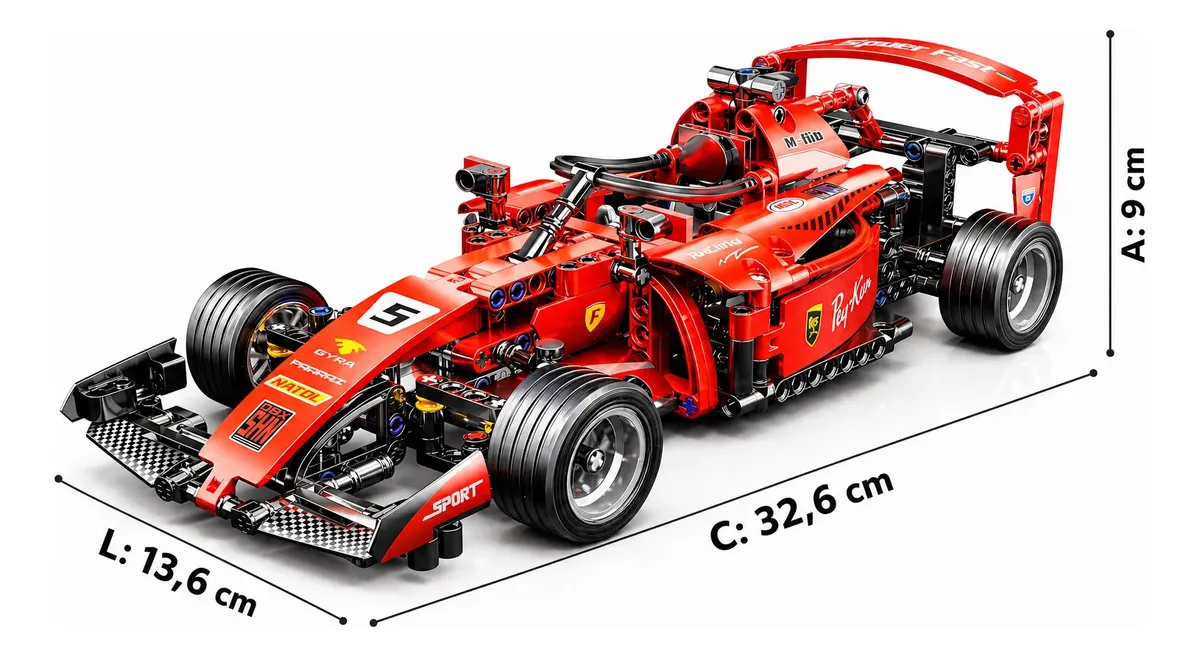 Blocos De Montar Formula 1 Ferrari 455 Peças - #3