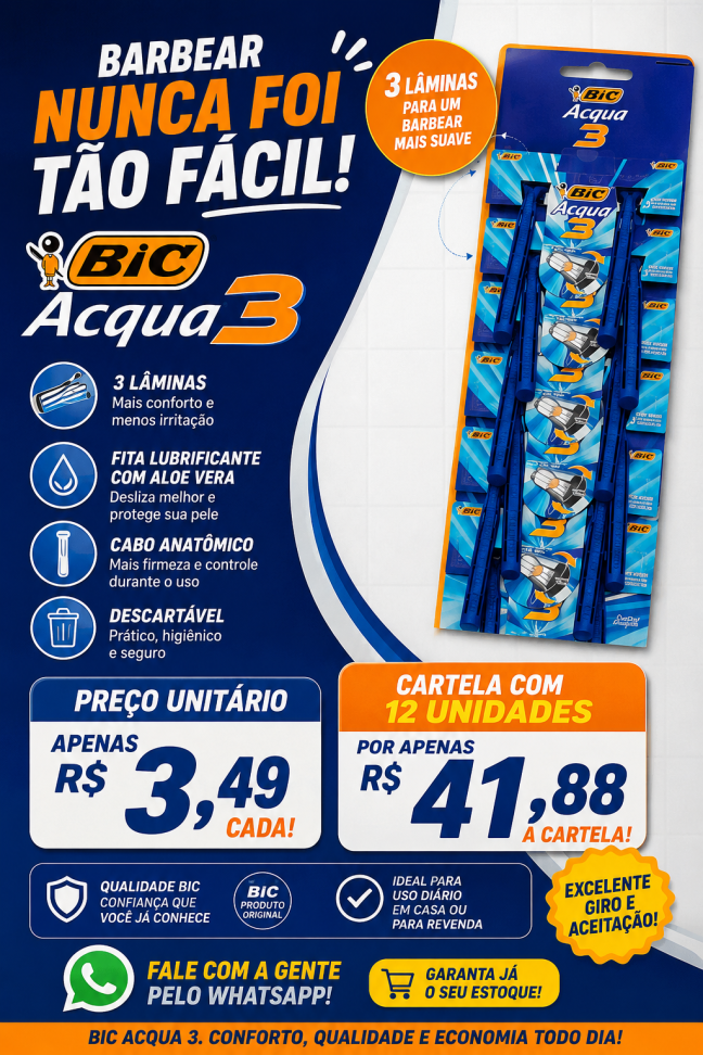 Cartela Aparelhos BIC Acqua 3