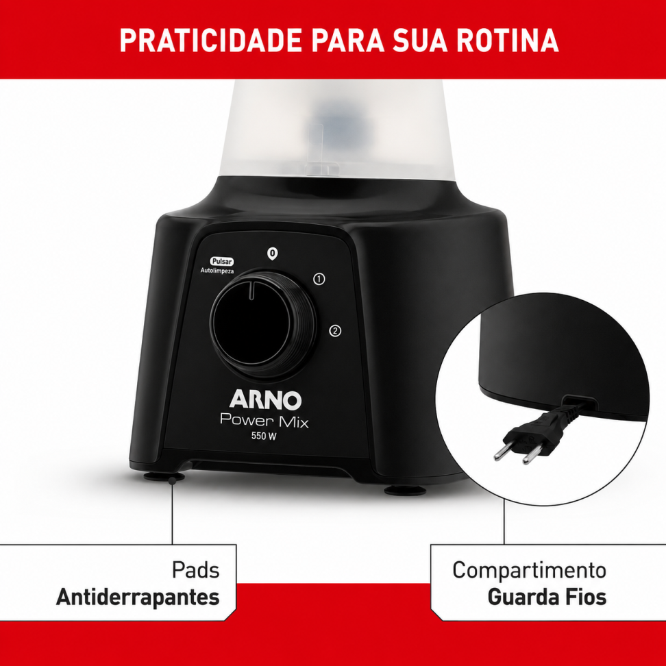 Liquidificador Arno Pwr Mix LQ10 550w Bc Lâmina Zelkrom 127v - #4