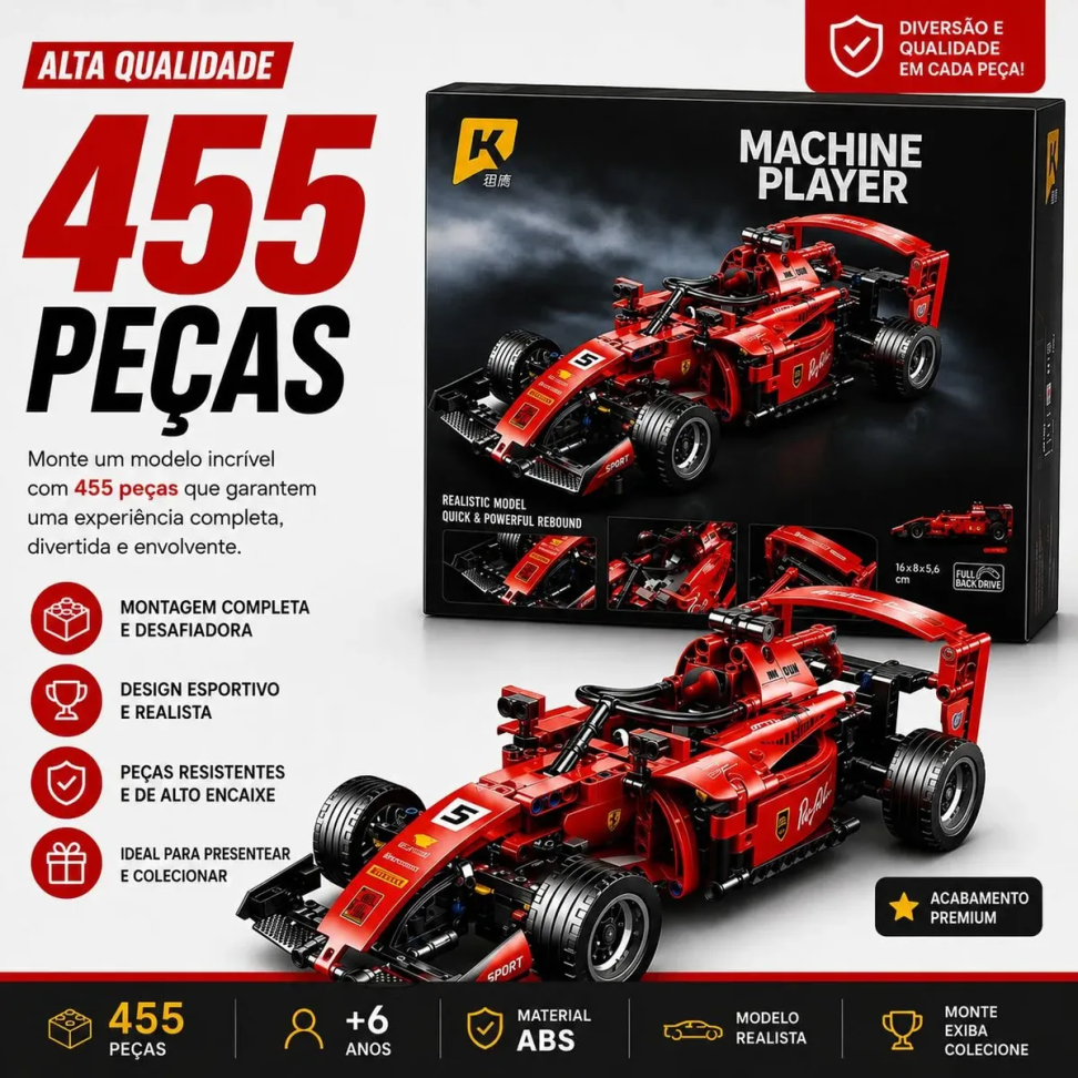 Blocos De Montar Formula 1 Ferrari 455 Peças - #2