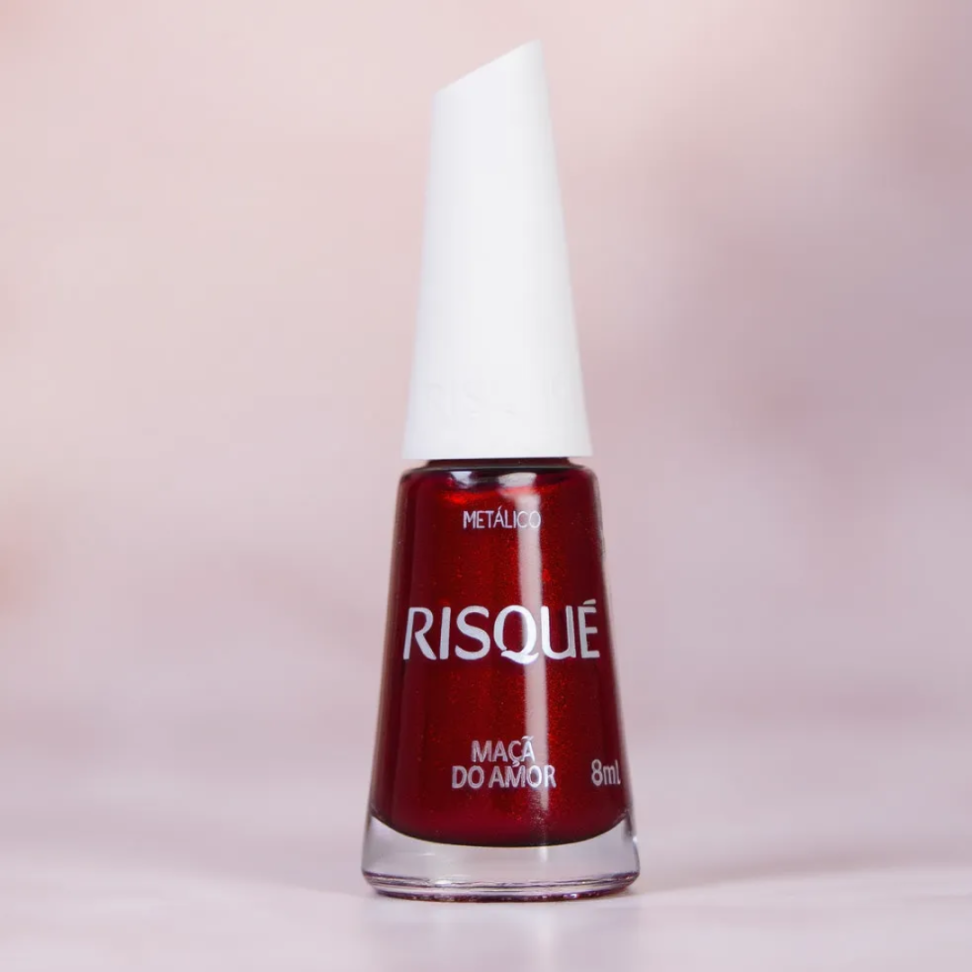 Esmalte Vermelho Metálico Risqué Maçã do Amor 8ml
