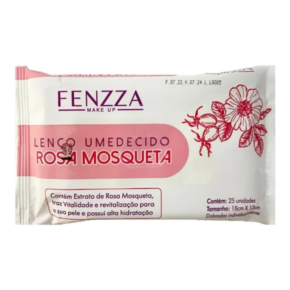 Lenço Umedecido Rosa Mosqueta Fenzza Revitalizante Facial