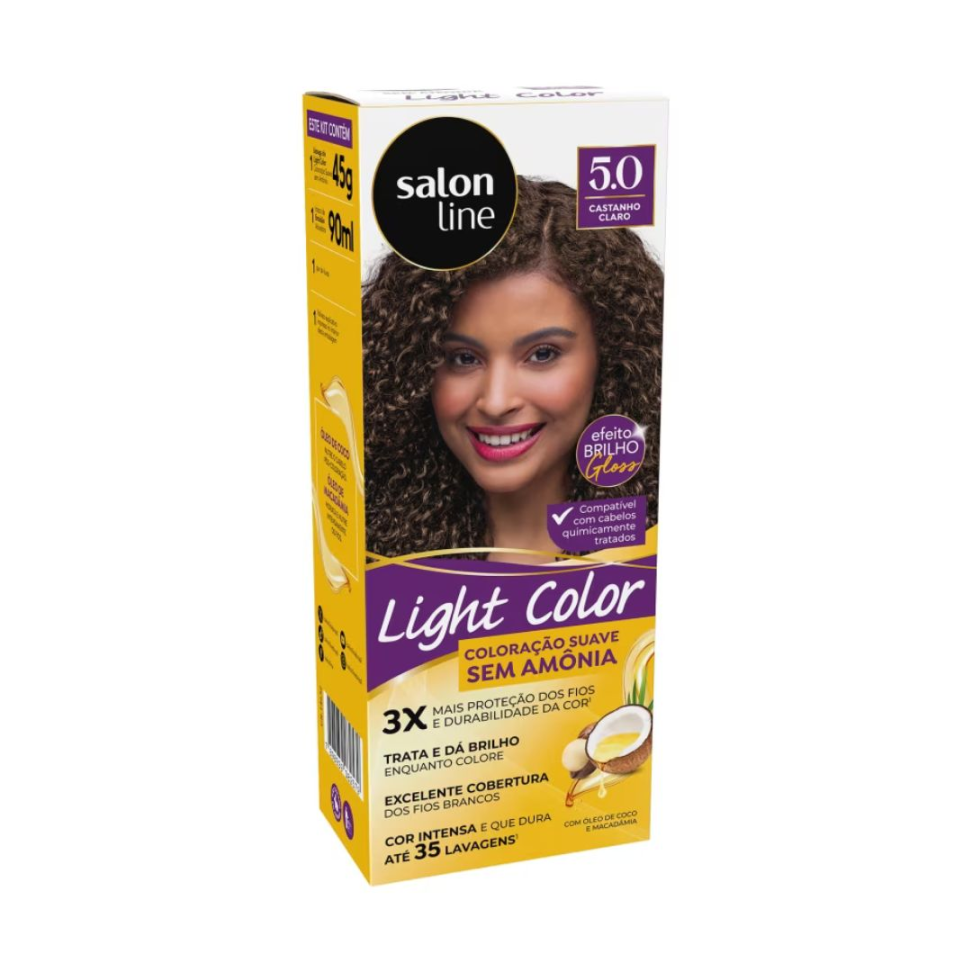 Tintura Light Color Tonalizante 5.0 Castanho Claro Salon Line