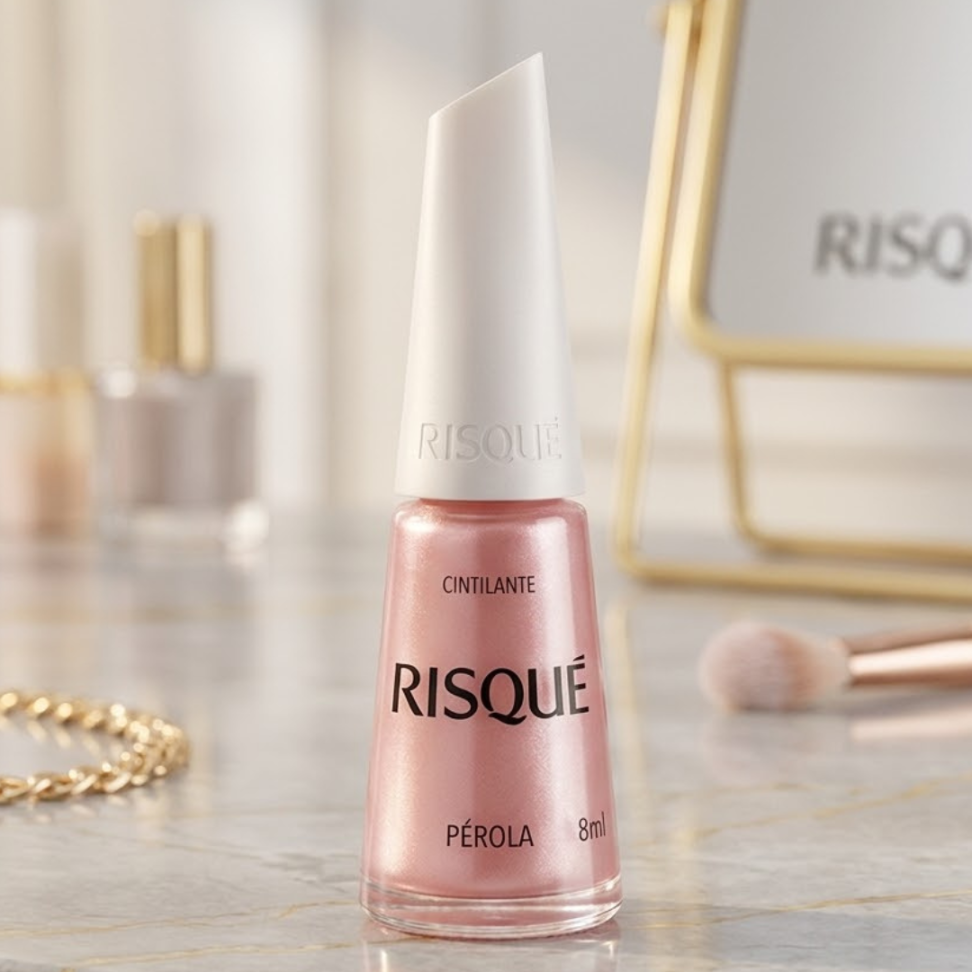 Esmalte Risqué Rosas Cintilantes Pérola