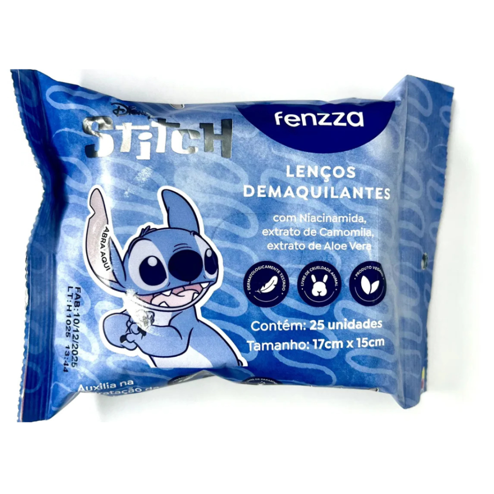 Lenços Demaquilantes Fenzza Stitch Disney
