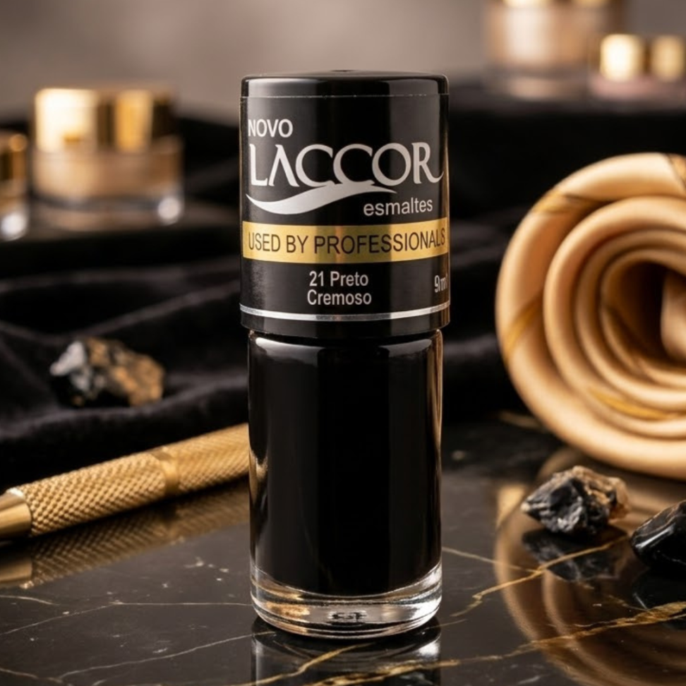 Esmalte  21 Preto cremoso 9Ml Laccor