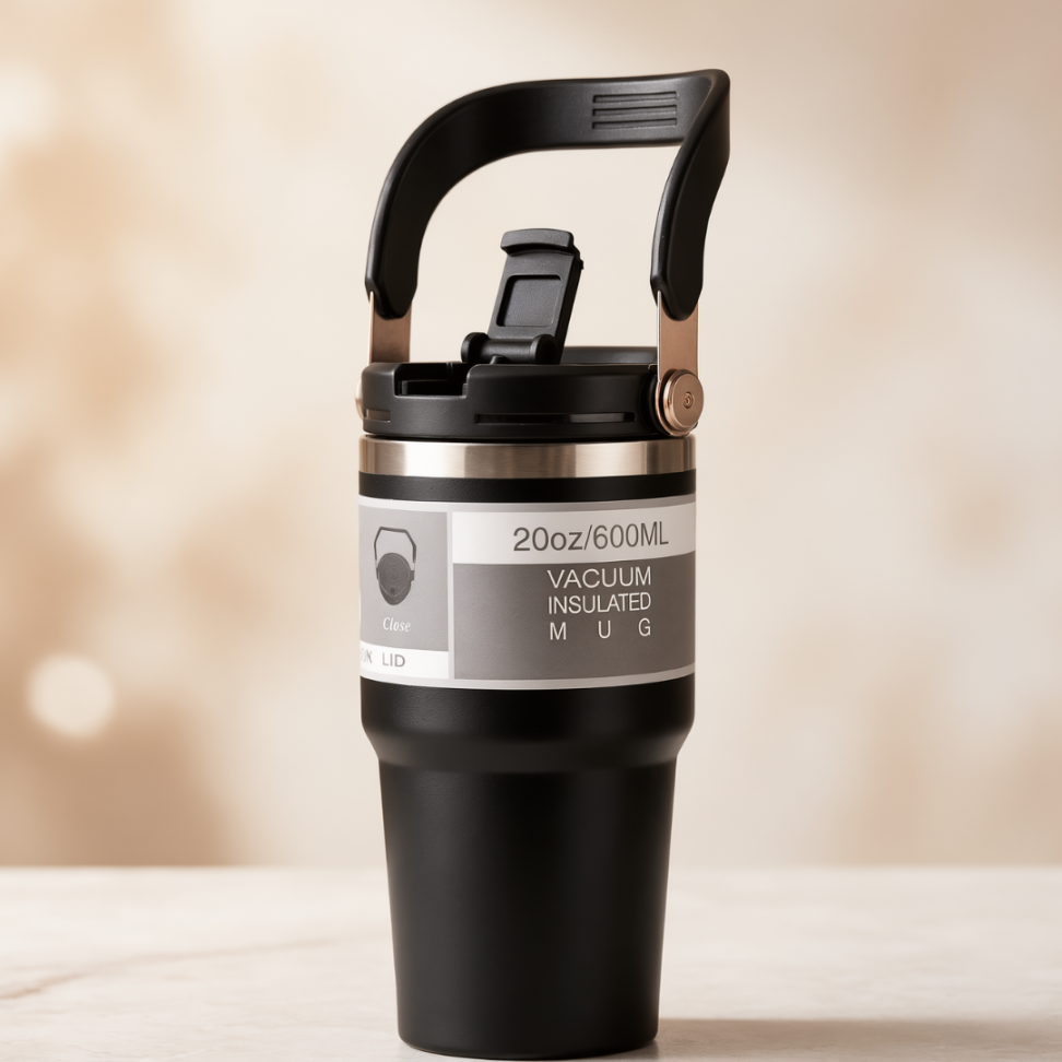 Garrafa Térmica Com Alça Flip Tumbl Aço Inoxidavel Isolamento Térmica 600ML