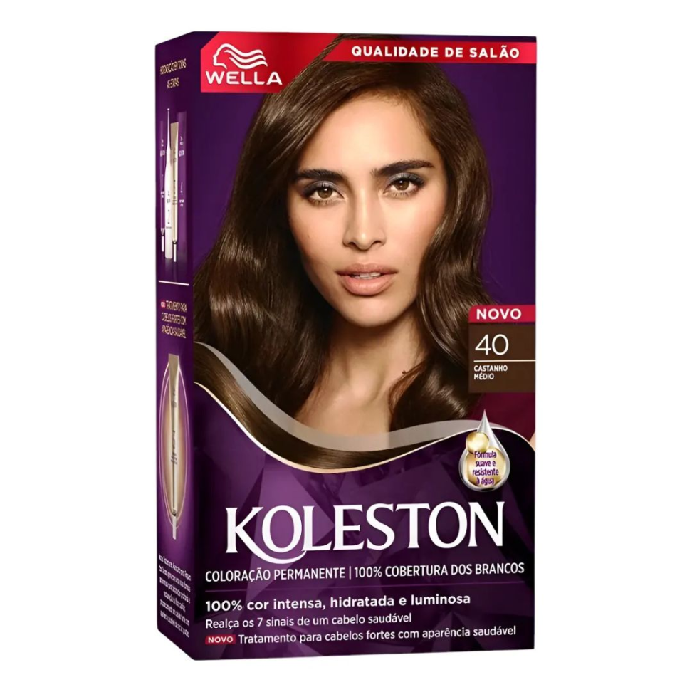 Tintura Koleston Kit 40 Castanho Medio Coty Wella