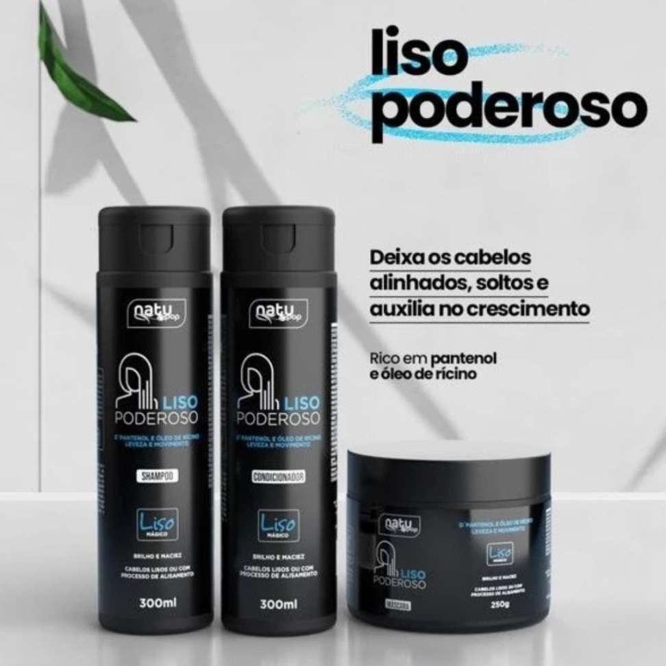Kit Capilar Liso Poderoso Natupop - 3 itens