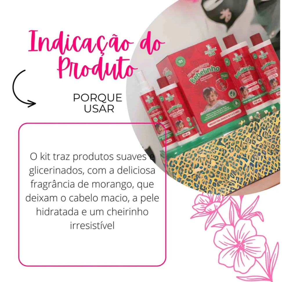 Kit Bio Instinto Kids Bebelinho Morango 4 Itens