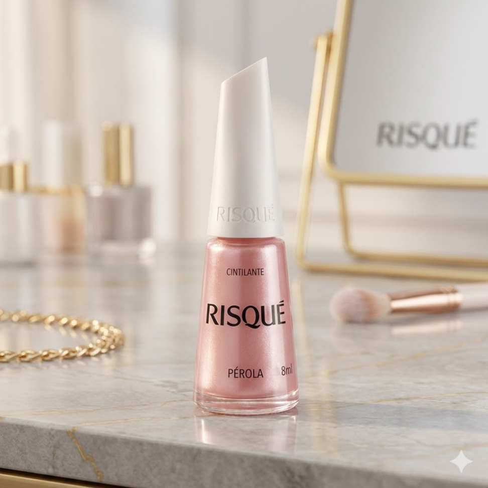 Esmalte Risqué Rosas Cintilantes Pérola - #8