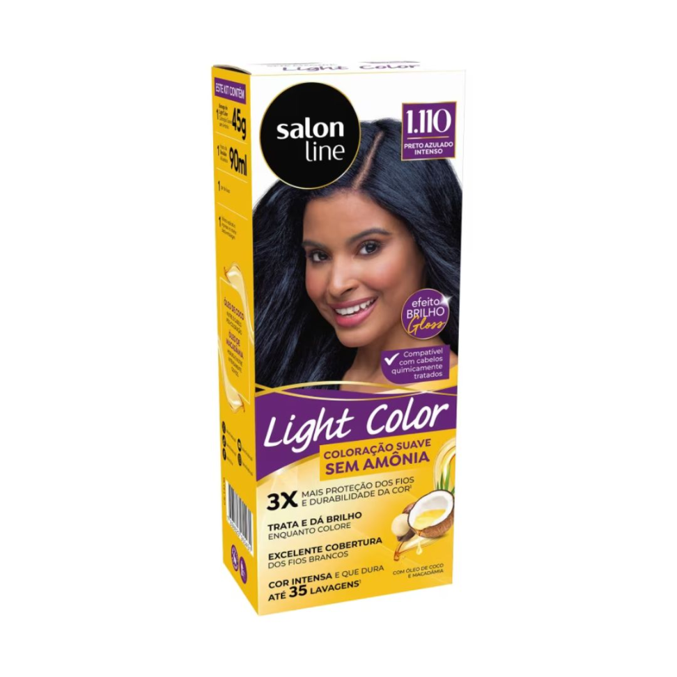 Tintura Light Color Tonalizante 1.110 Preto Azulado Intenso Salon Line