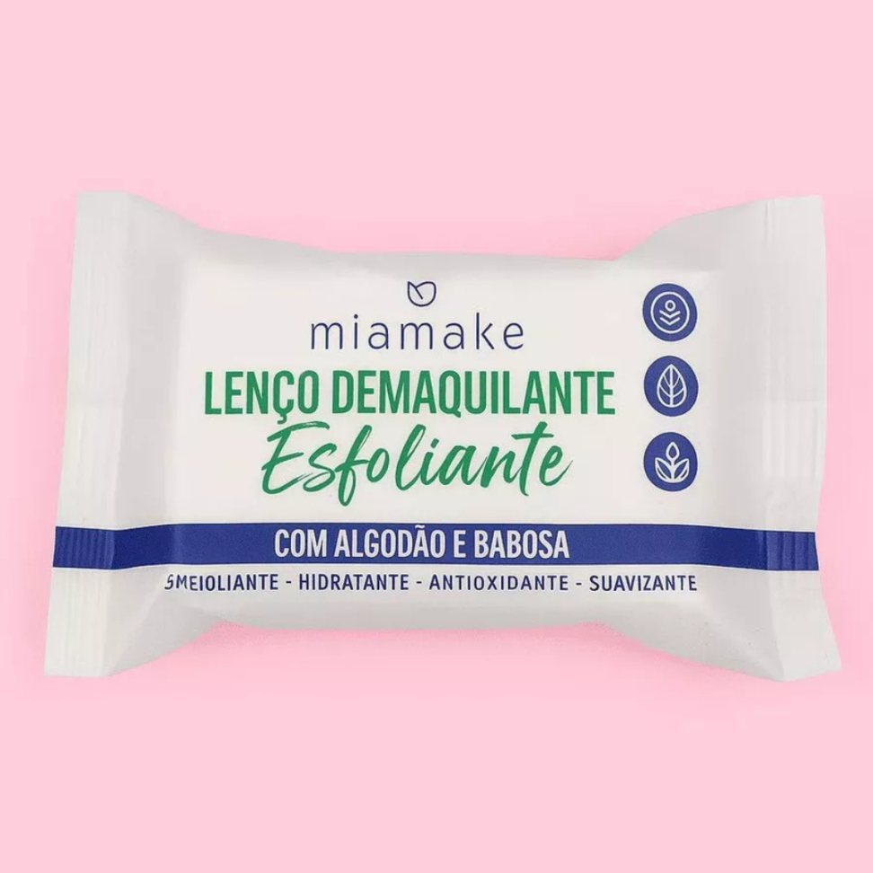 Lenço Demaquilante Esfoliante Algodão e Babosa - Mia Make - #3