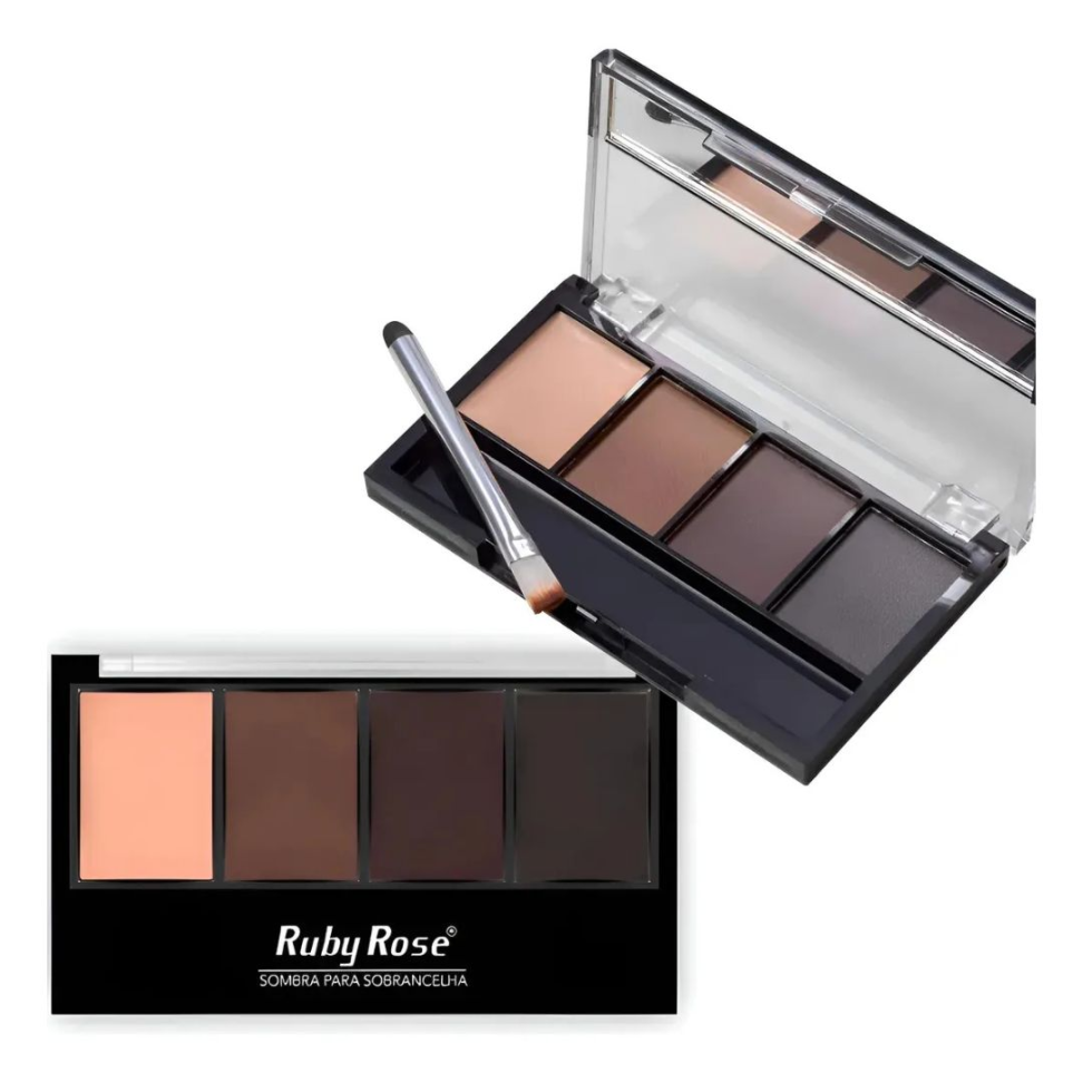Sombra Ruby Rose Para Sobrancelhas Paleta Com 4 Cores