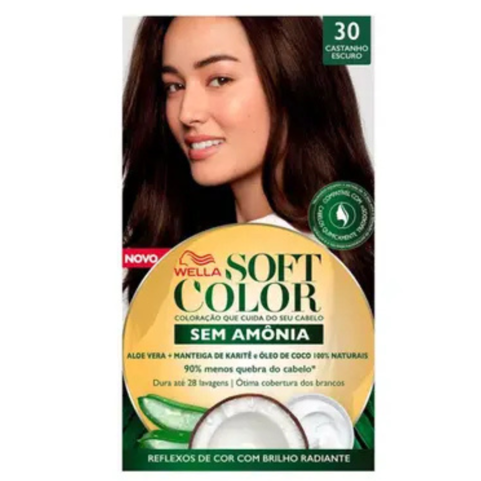 Tintura Soft Color Kit 30 Castanho Escuro Wella