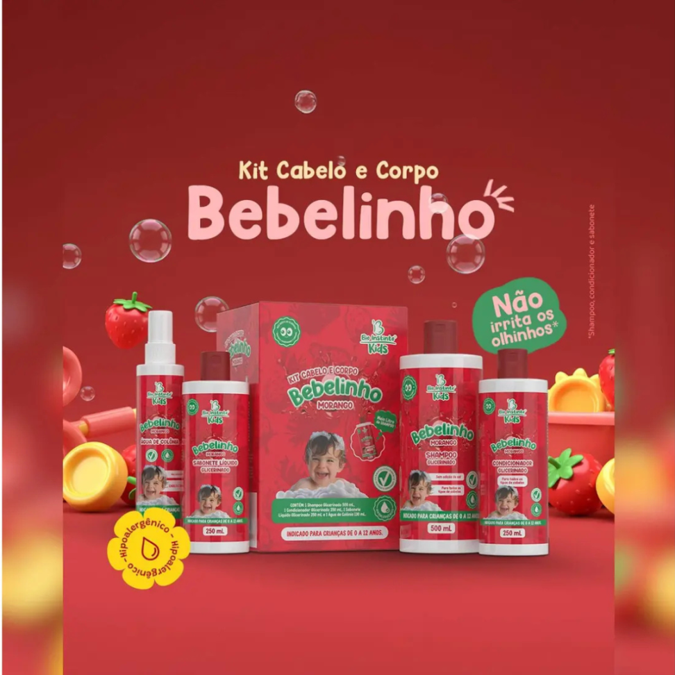 Kit Bio Instinto Kids Bebelinho Morango 4 Itens - #4