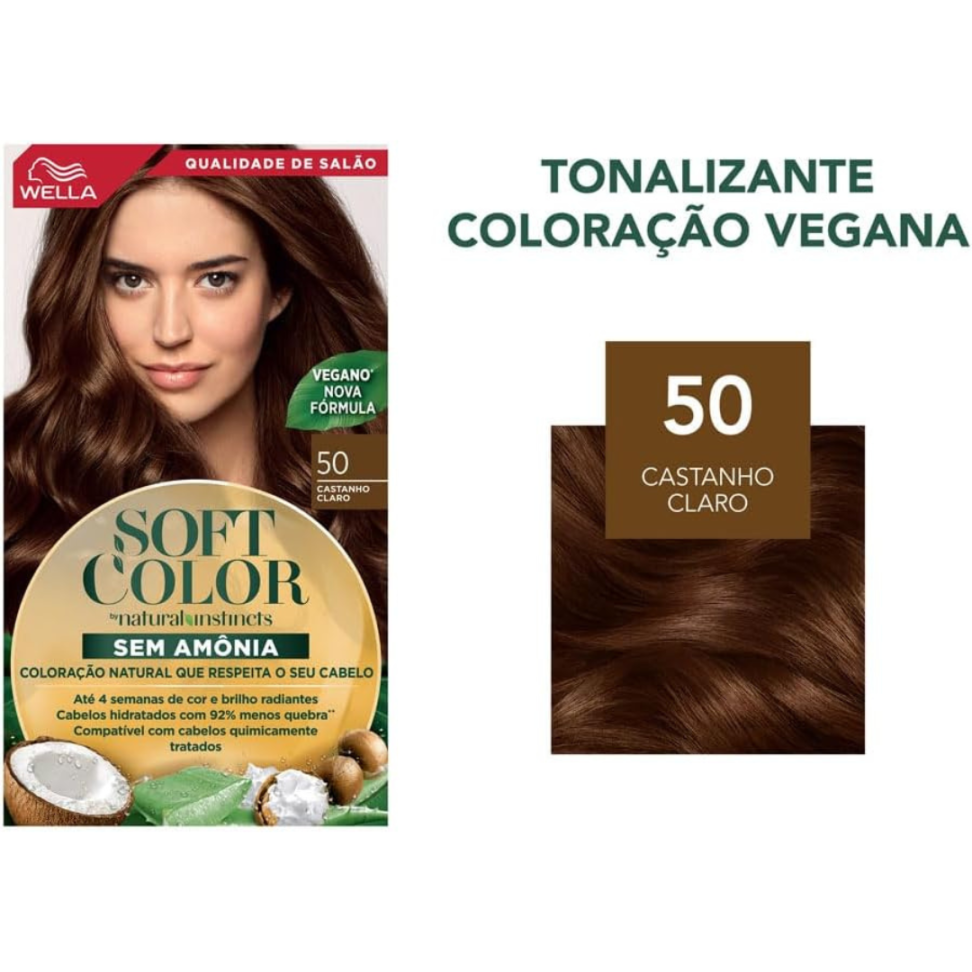 Tintura Soft Color Kit 50 Castanho Claro Wella - #5