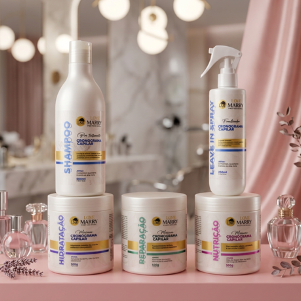 Kit Cronograma Capilar 5 passos Love Marry 500g