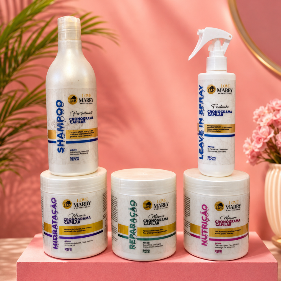 Kit Cronograma Capilar 5 passos Love Marry 500g