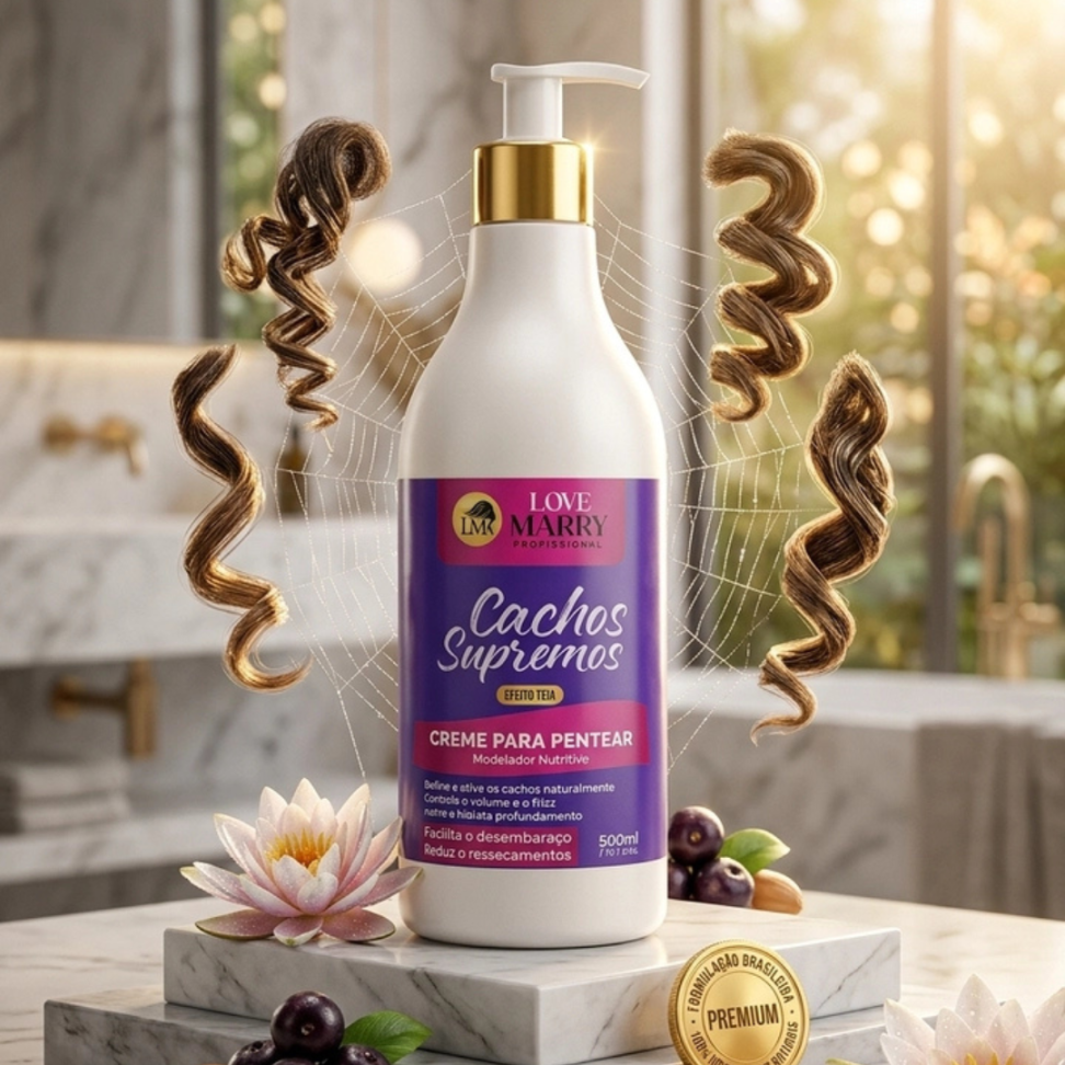 Creme para  pentear Cachos Supreme 500ml ( Efeito Teia ) -  Love Marry
