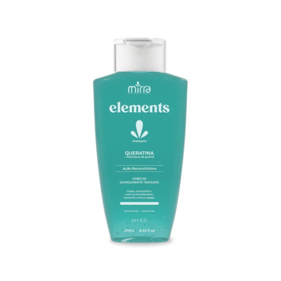 Shampoo Queratina + Manteiga de Karitê Mirra Elements 270 ml