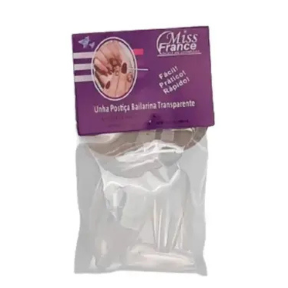 Unhas postiças bailarina branca ou Transparente -Miss France - #4