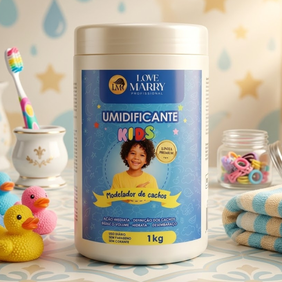 Creme Umidificante Modelador de Cachos Kids 1kg Love Marry Profissional