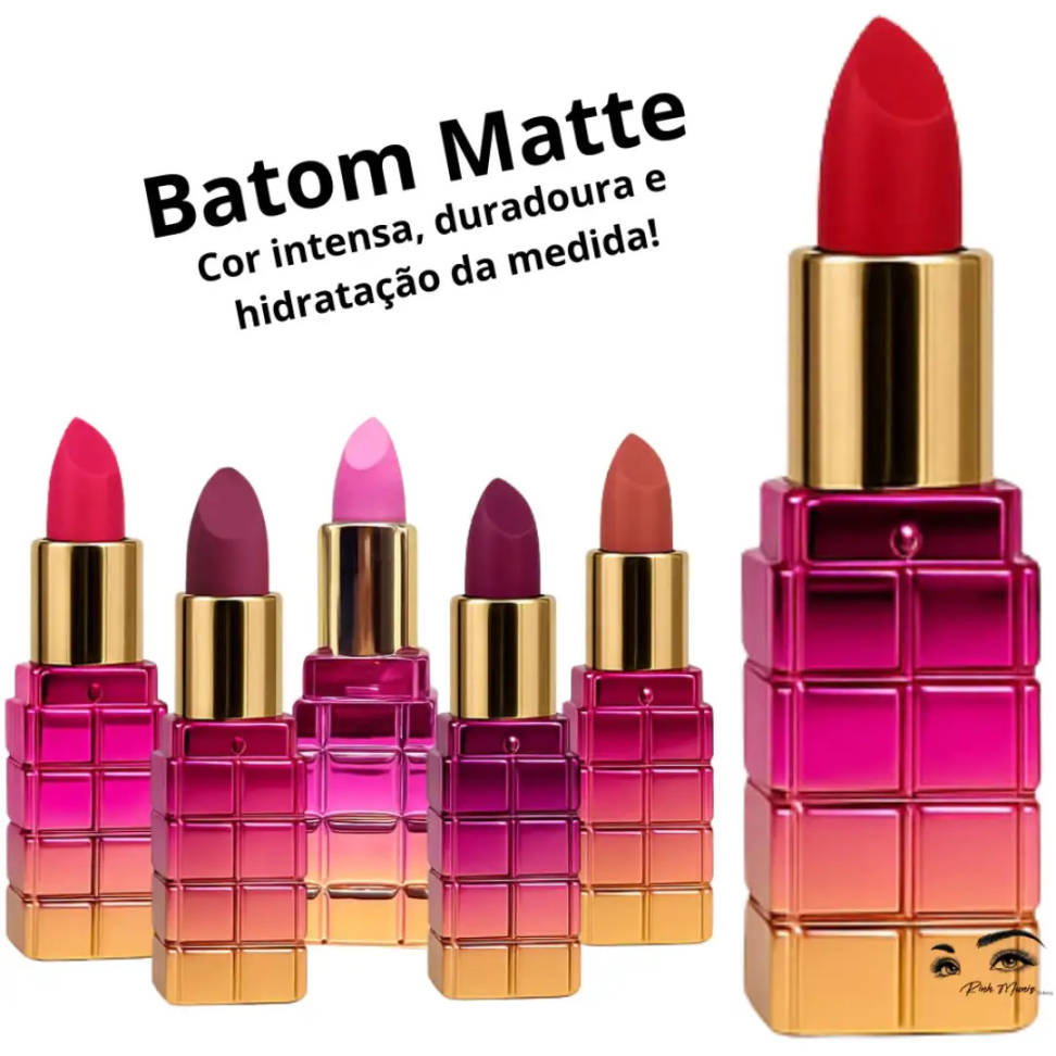 Batom Bala Matte Astro Lips Textura confortável Mia Make