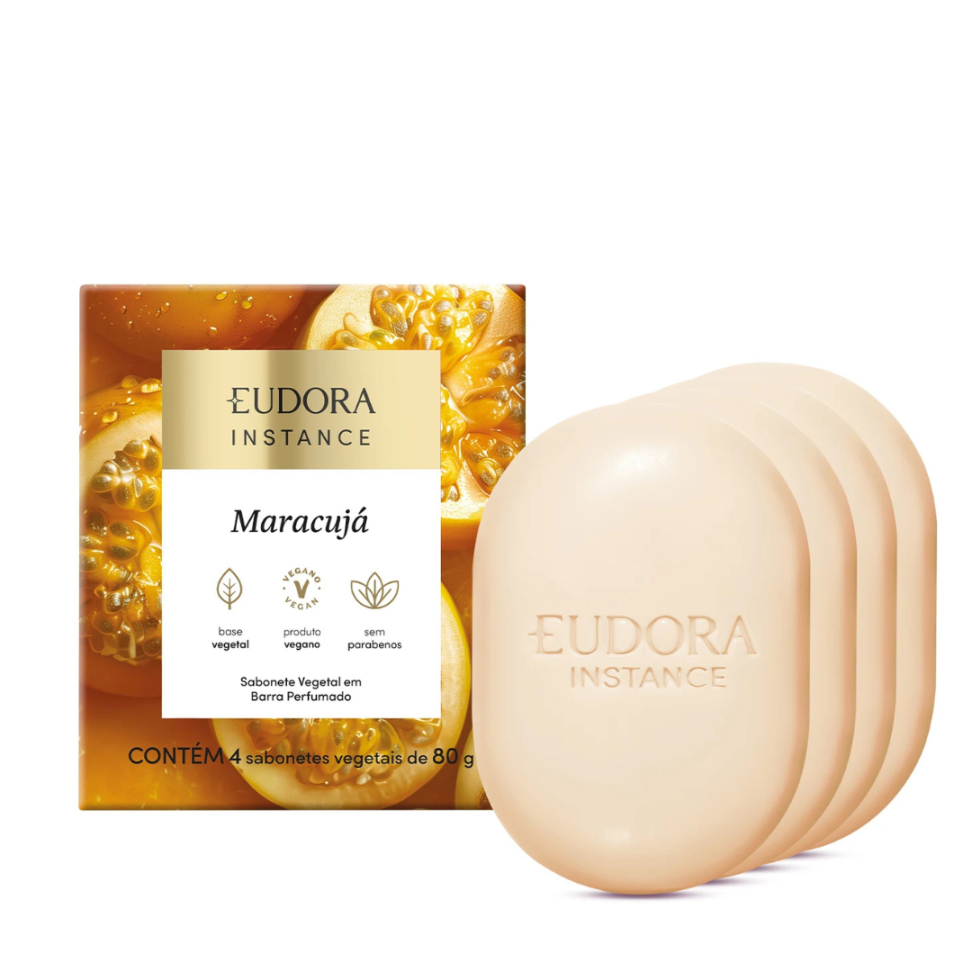 Sabonete Vegetal Em Barra Perfumado Instance Maracujá 4X80G - Eudora