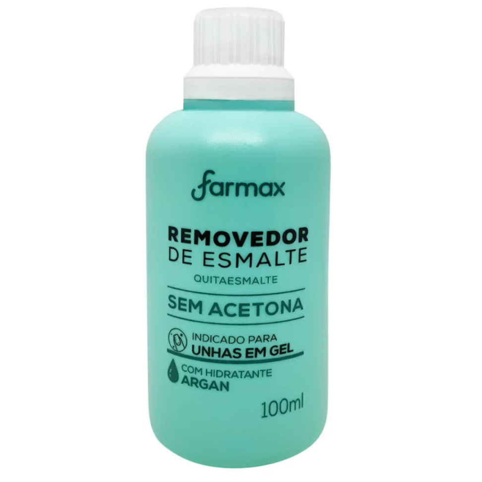 Removedor De Esmalte Farmax Sem Acetona com Argan ( Para Unhas Em Gel ) 100ml