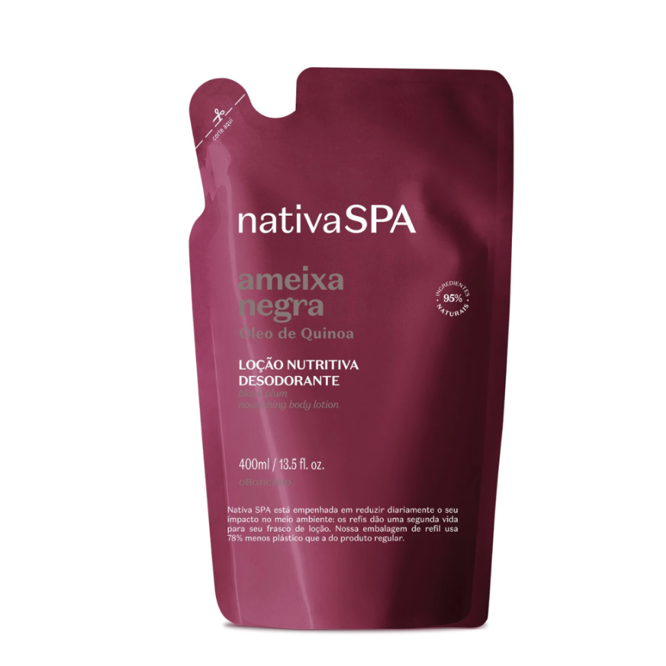 Refil Loção Desodorante Hidratante Corporal Nativa Spa Ameixa Negra 400Ml