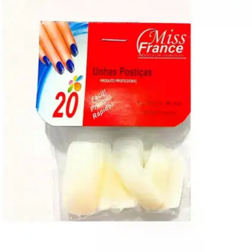 Unhas postiças bailarina branca ou Transparente -Miss France - #3