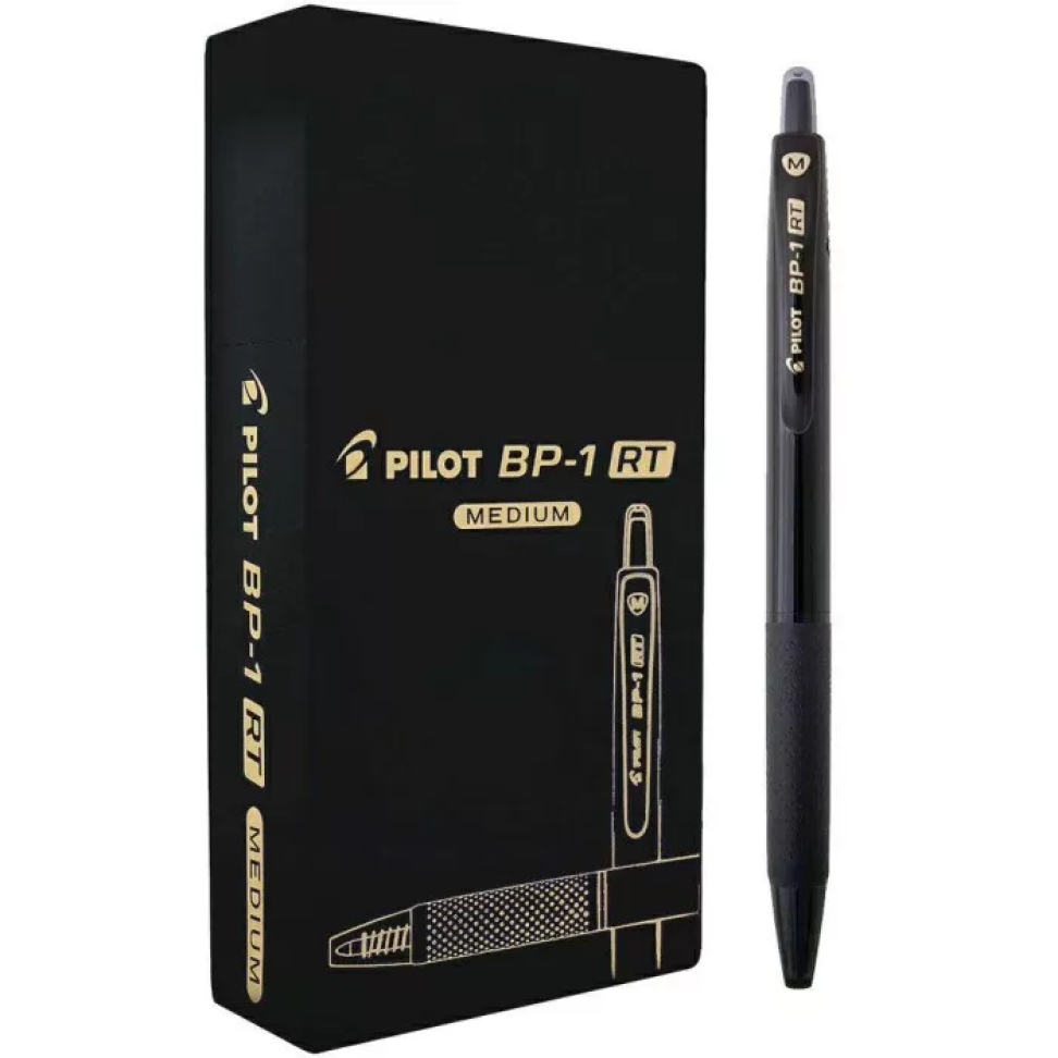 Caneta Esferográfica Retrátil Pilot BP-1 RT 1.0 mm – Preta | 1 Unidade