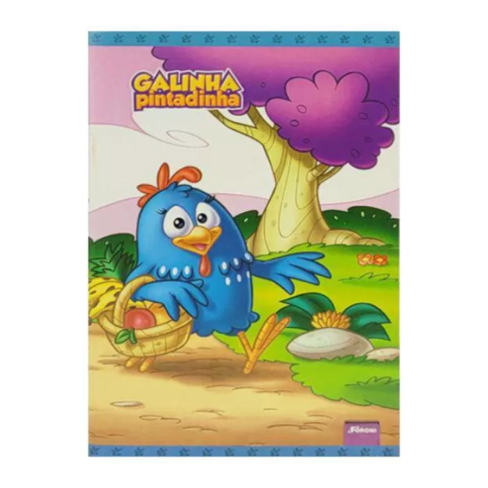 Caderno capa cartão brochurão 80 folhas e brochura 96 folhas Galinha Pintadinha Foroni - #4