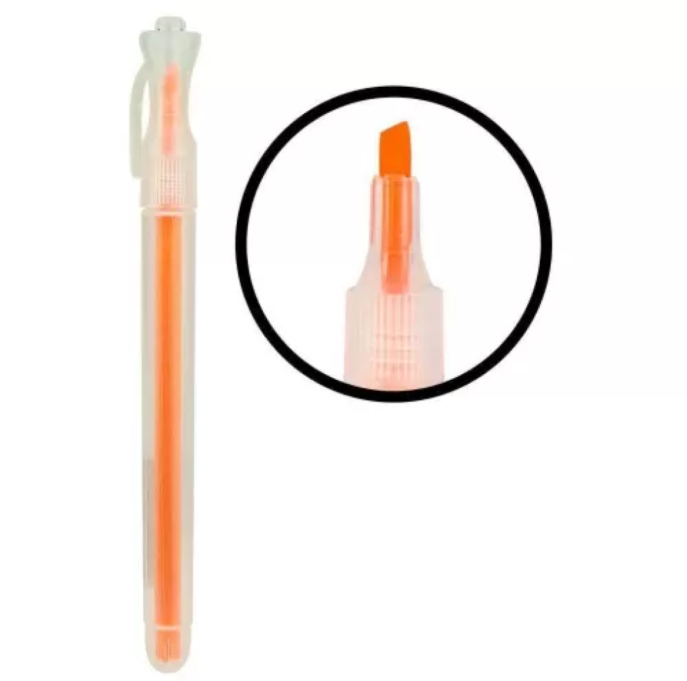 Caneta Marca Texto Transparente BRW – Verde, Rosa, Laranja e Amarelo Fluorescente - #4