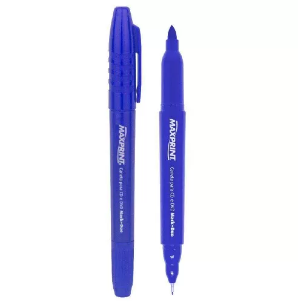 Caneta para CD e DVD Duo Maxprint – Ponta Dupla Azul, Vermelho e Preto - #4