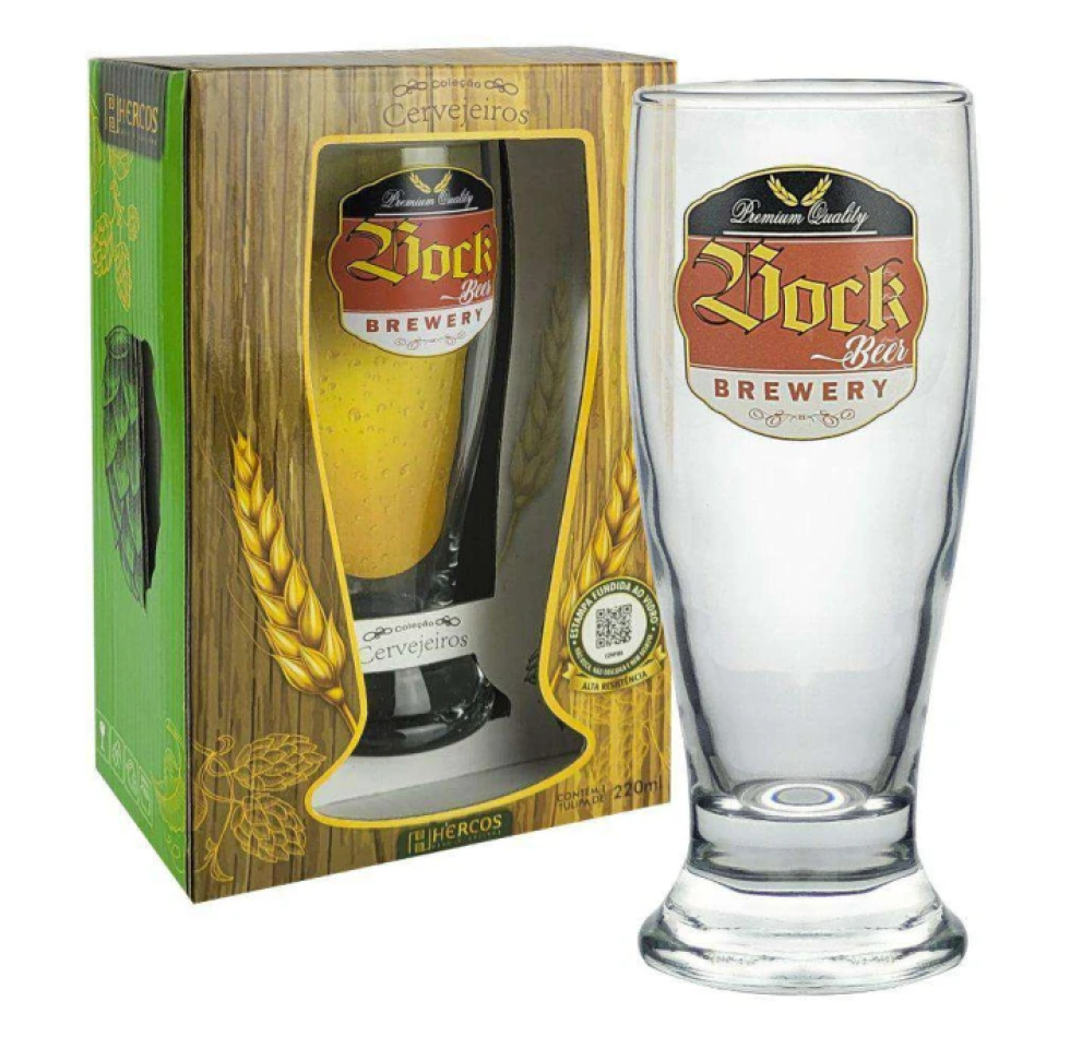 Copo de vidro para chopp 220ml decorado cervejeiros hercos - #4