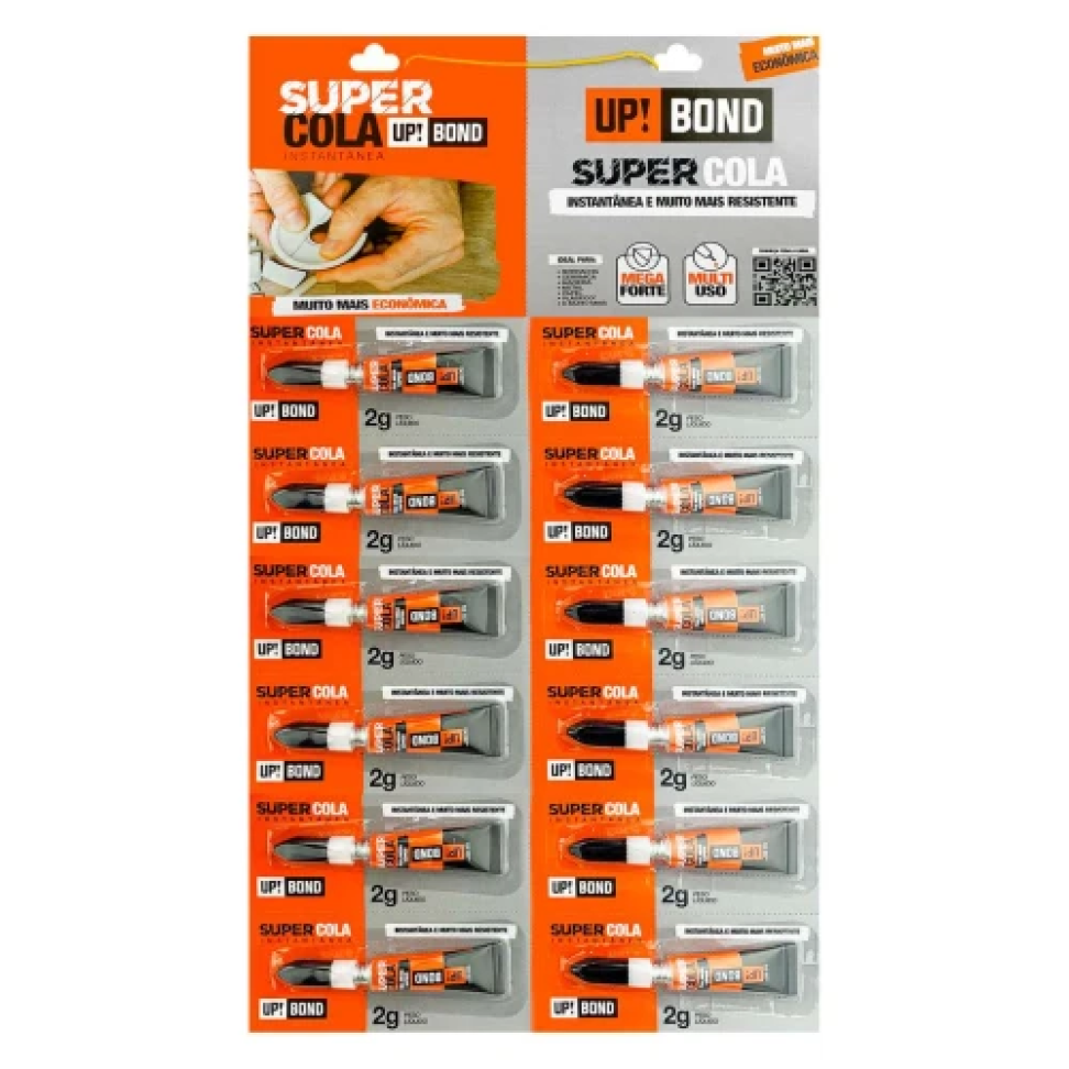 Cola Instantânea Up Bond 2g – Cartela com 1 Unidade