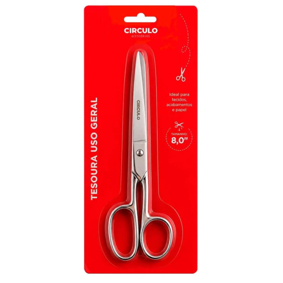 Tesoura Inox 20,5cm 8'' Círculo - Costura / Multiuso