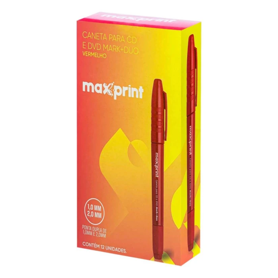 Caneta para CD e DVD Duo Maxprint – Ponta Dupla Azul, Vermelho e Preto - #3