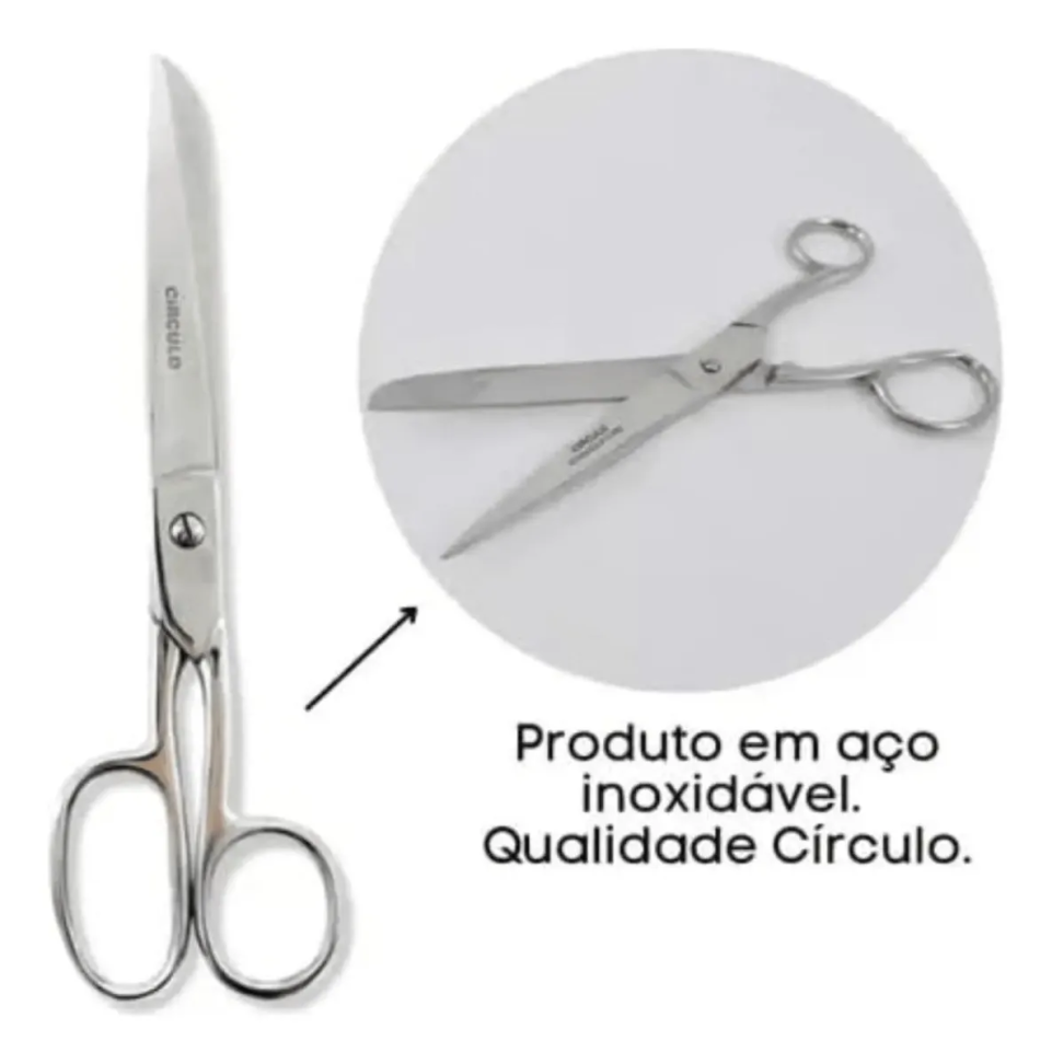 Tesoura Inox 20,5cm 8'' Círculo - Costura / Multiuso - #3