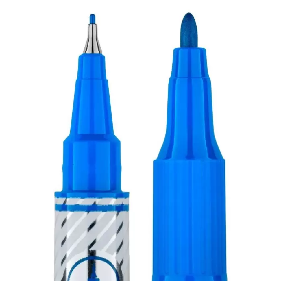 Caneta para Retroprojetor BRW Ponta Dupla Azul