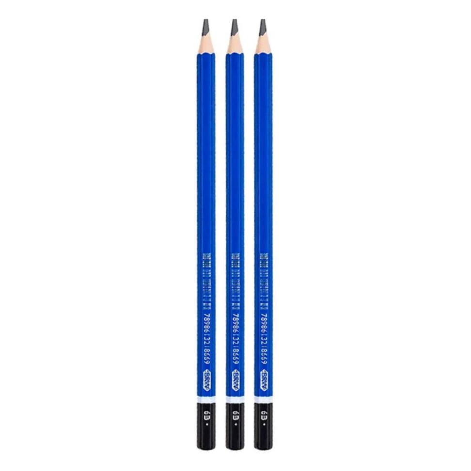Lápis para Desenho 6B – Blister com 3 Unidades | BRW