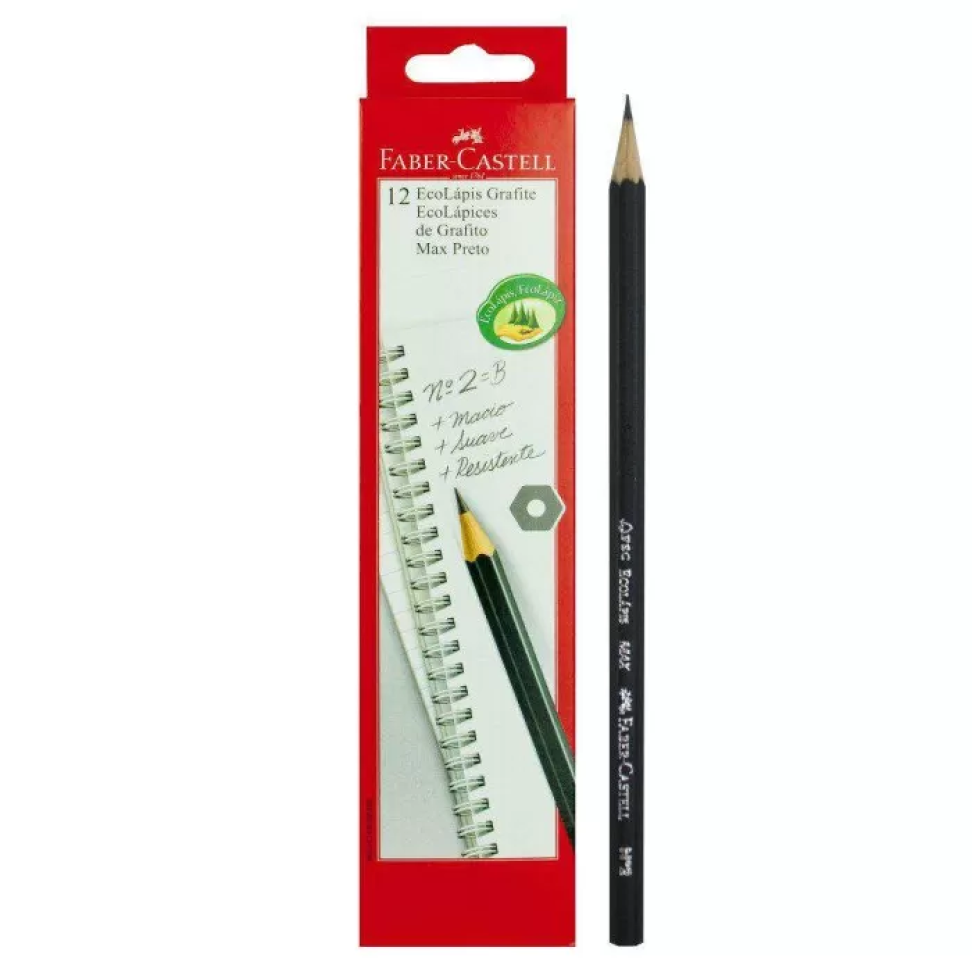 Lápis de Escrever Preto Max EcoLápis Sextavado – 1 Unidade | Faber-Castell