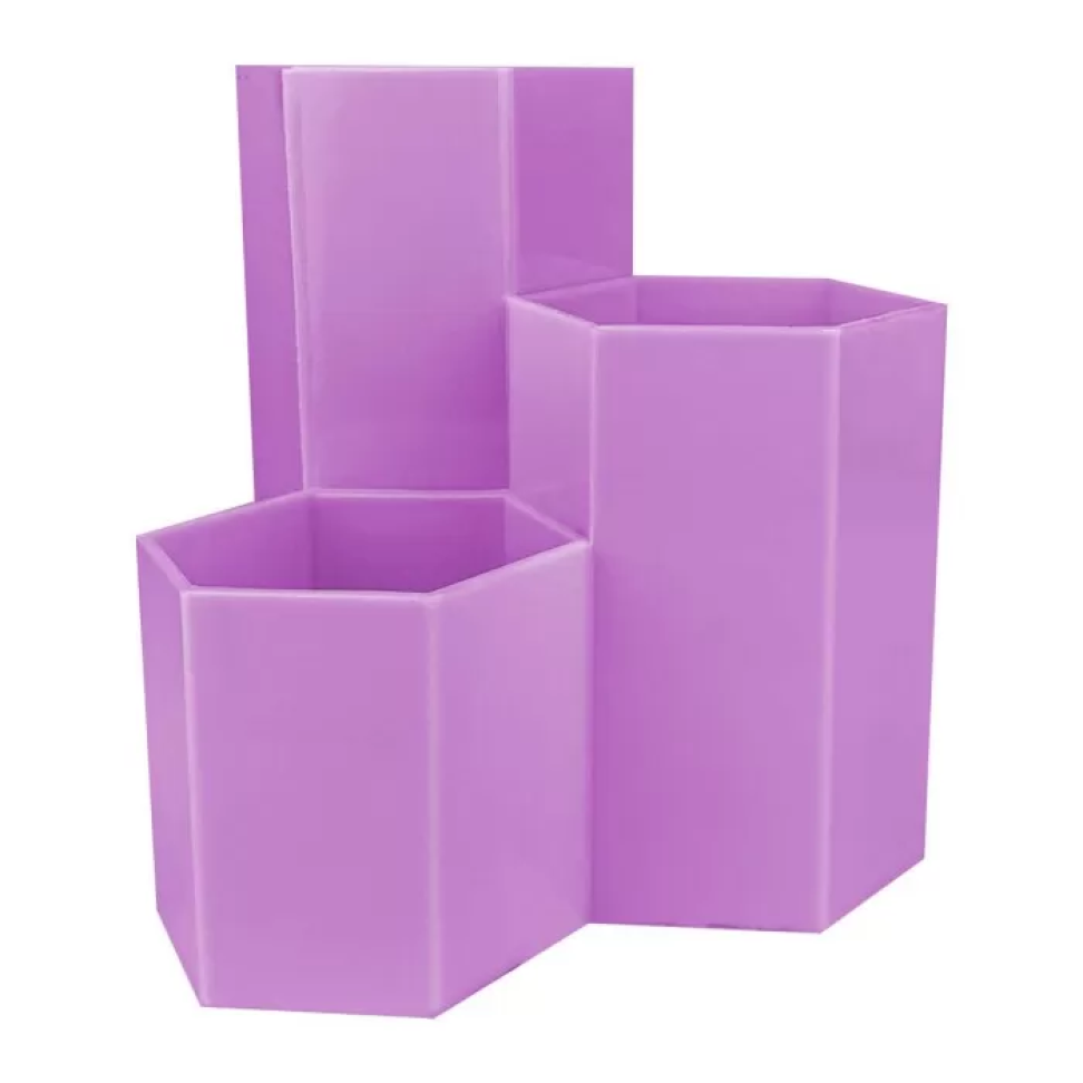 Porta Caneta e Objetos com 03 Divisórias Tons Pastéis Inter Paper – Verde, Azul e Rosa - #3